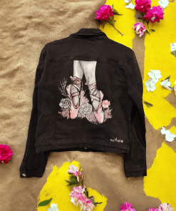 Cazadora pintada a mano zapatillas de ballet