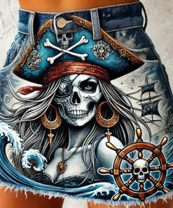 Aventura náutica falda denim pintada a mano