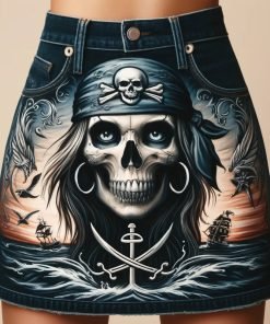 Libertad falda denim pintada a mano